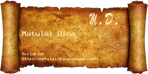 Matulai Dina névjegykártya